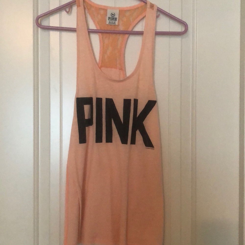 Pink lace racerback tank